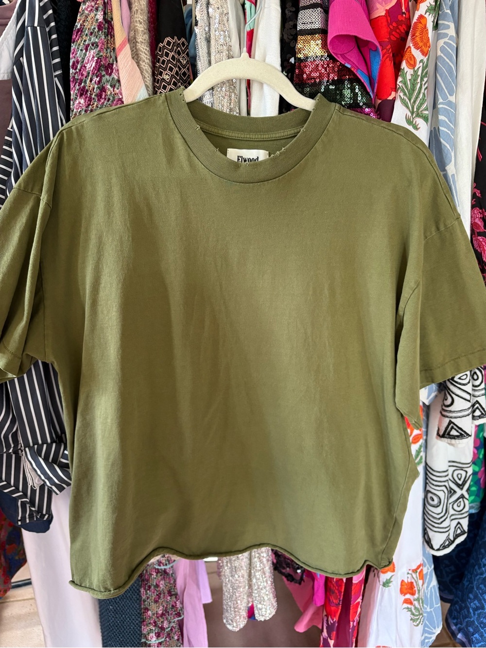 Relaxed Olive Green Short-Sleeve Crewneck Tee by Flawed